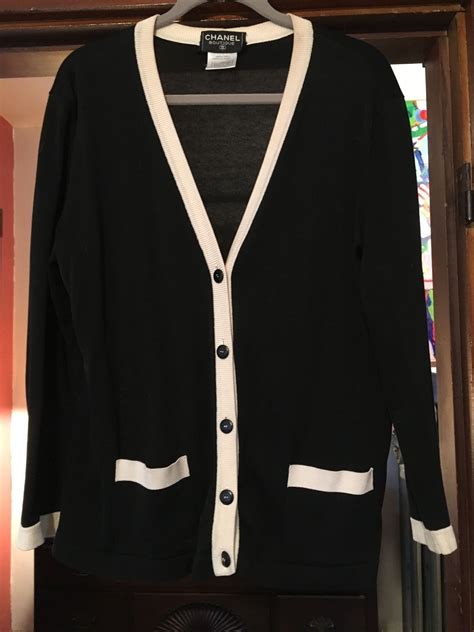 cardigan chanel|chanel cardigan black and white.